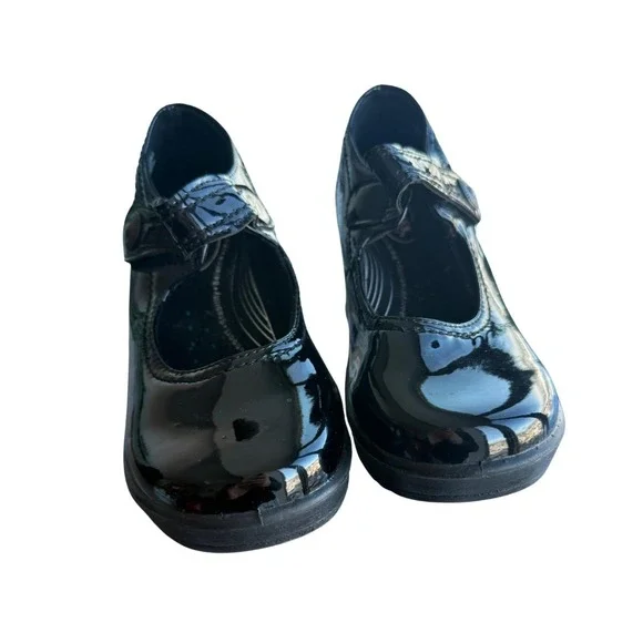 Easy Works Black Patent Mary Jane Shoes Womens 7W Slip Resistant Work Comfort - Picture 2 of 10